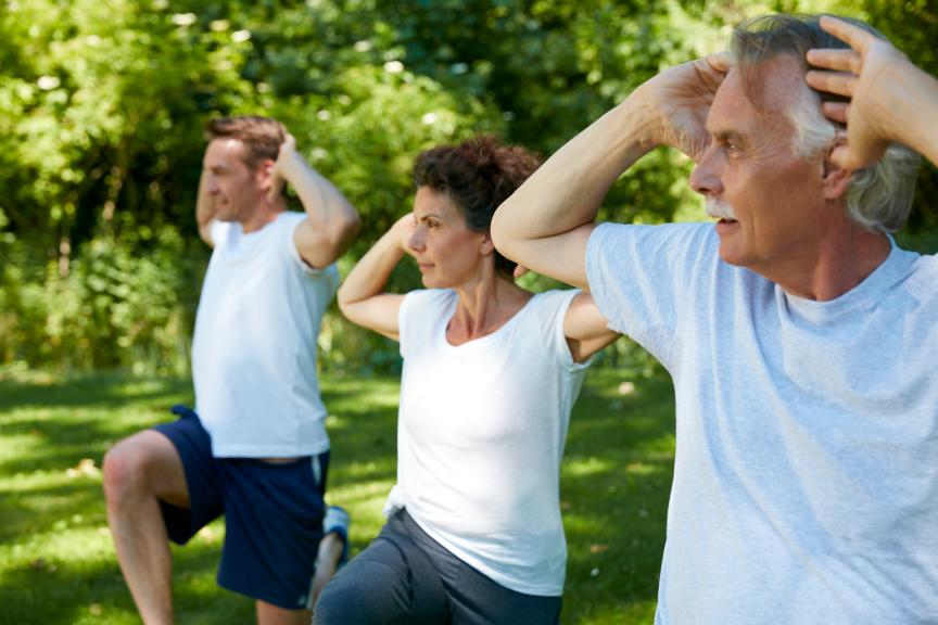 Patients exercising